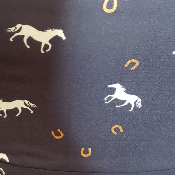 EUC Maison Jules Size XS Women's flutter sleeves Navy Horses Dress - Picture 4 of 6